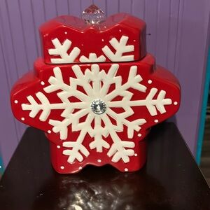Snowflake cookie jar
